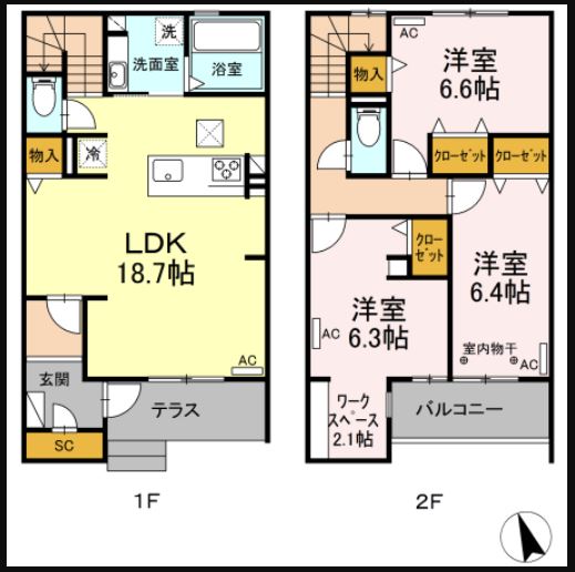 間取りは3LDK。