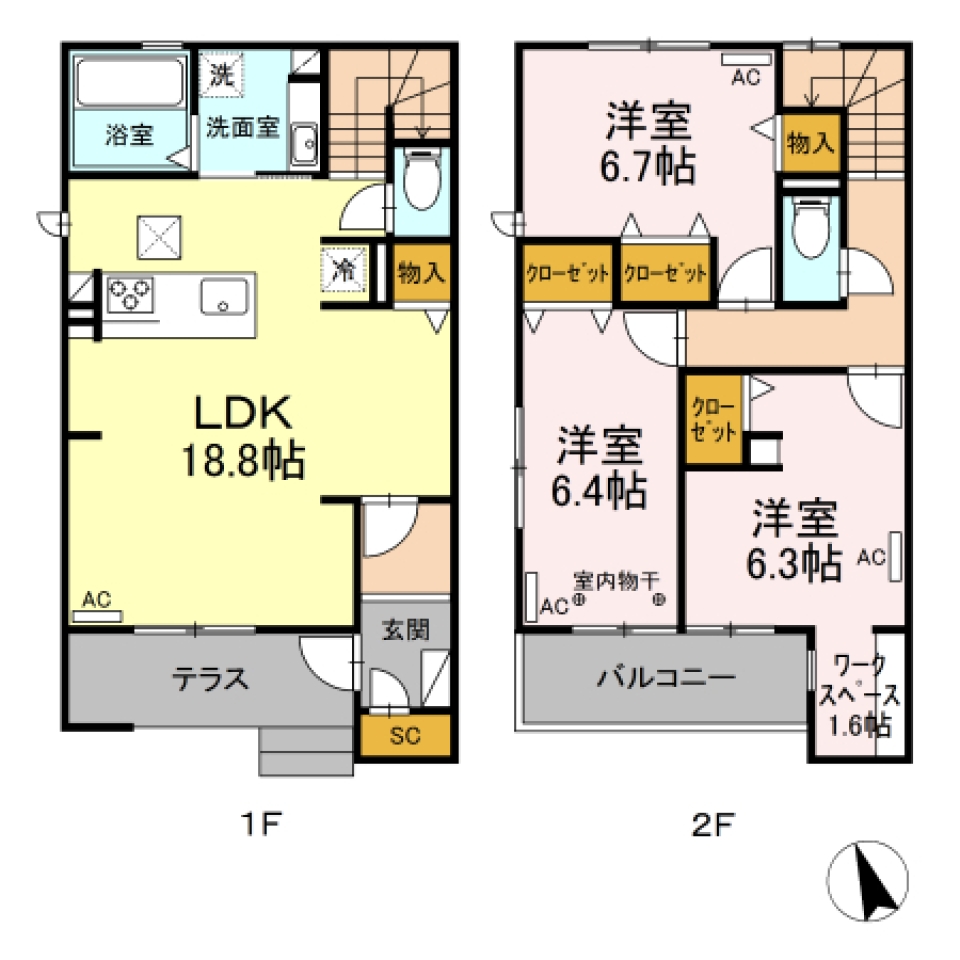 なんとなんと18帖！？家族も納得！の間取り図