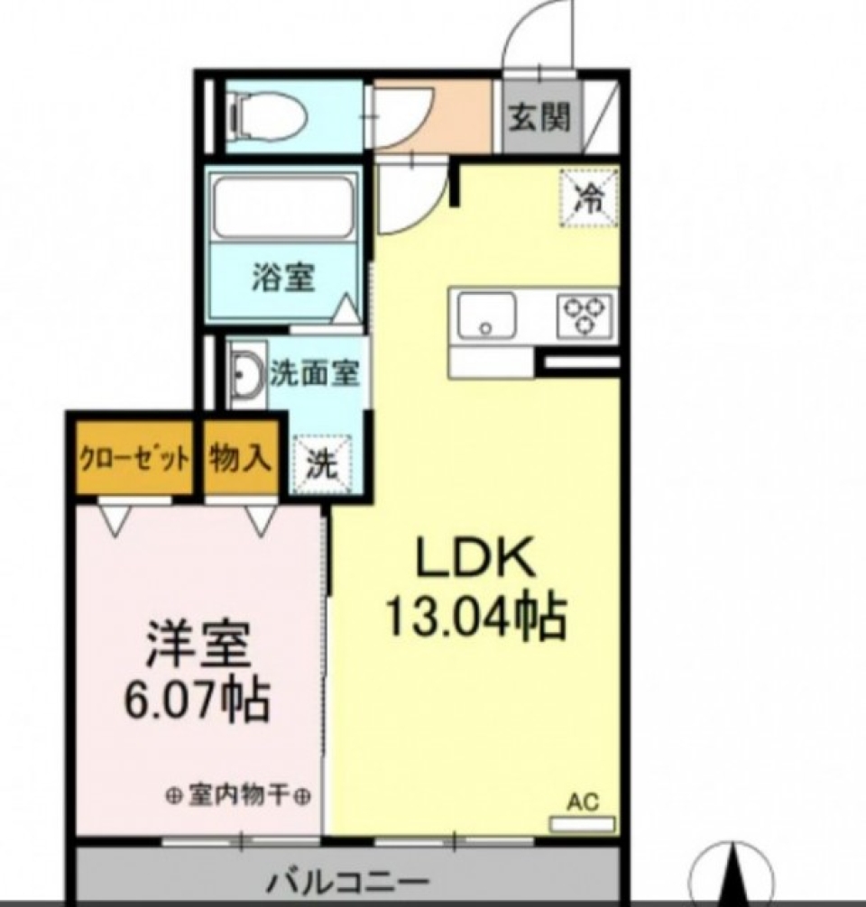 築浅ピカピカのお部屋でのペットとの暮らしの間取り図