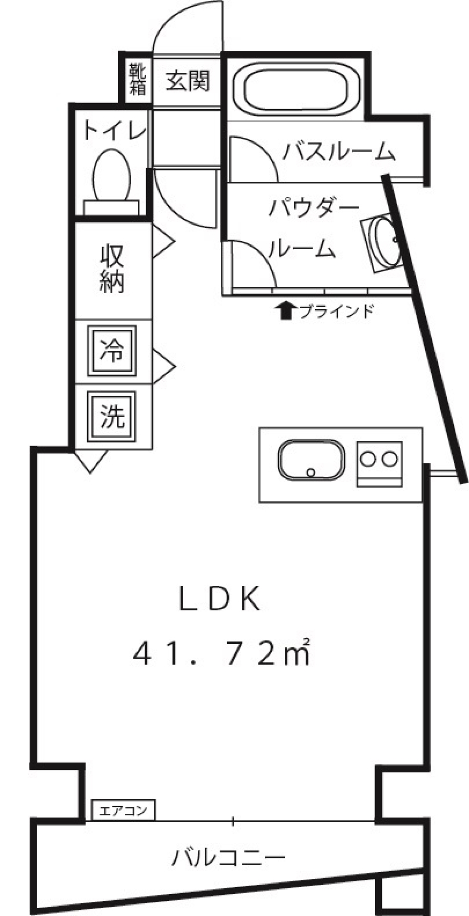 透明感と開放感を味わう部屋の間取り図