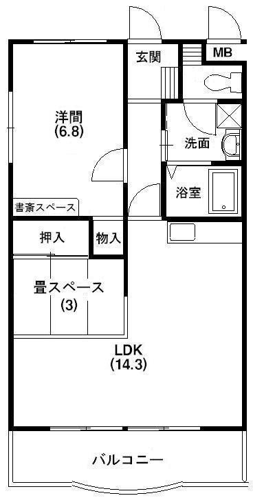 メインは14.3帖あるLDKで生活を。