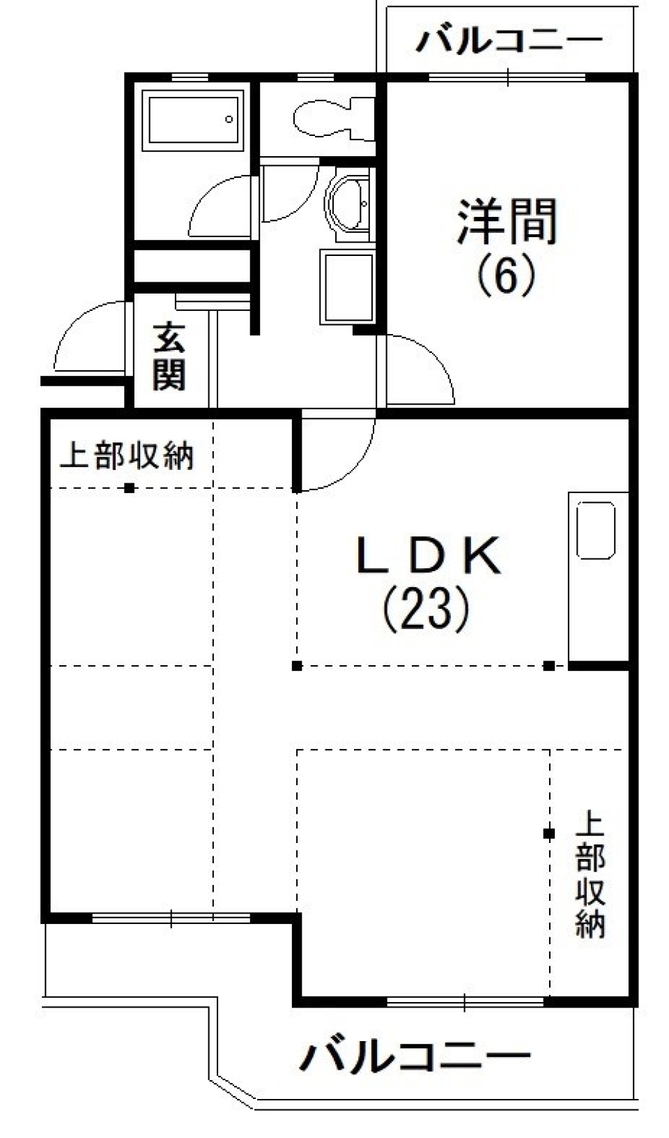 リビングの木柱5本と太い梁柱。の間取り図