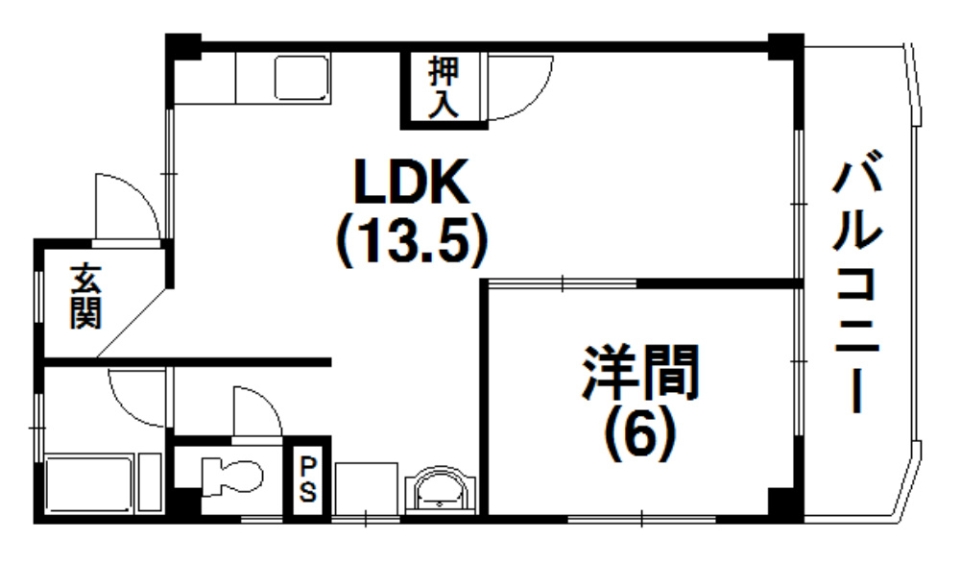 レトロな50歳マンションの間取り図