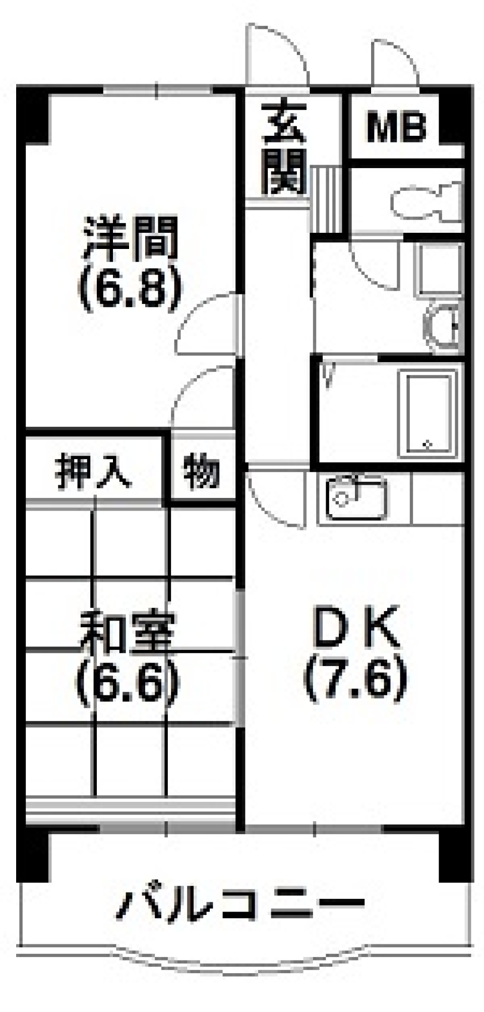 浜松駅へ快適アクセス！オシャレな和室2DK。の間取り図