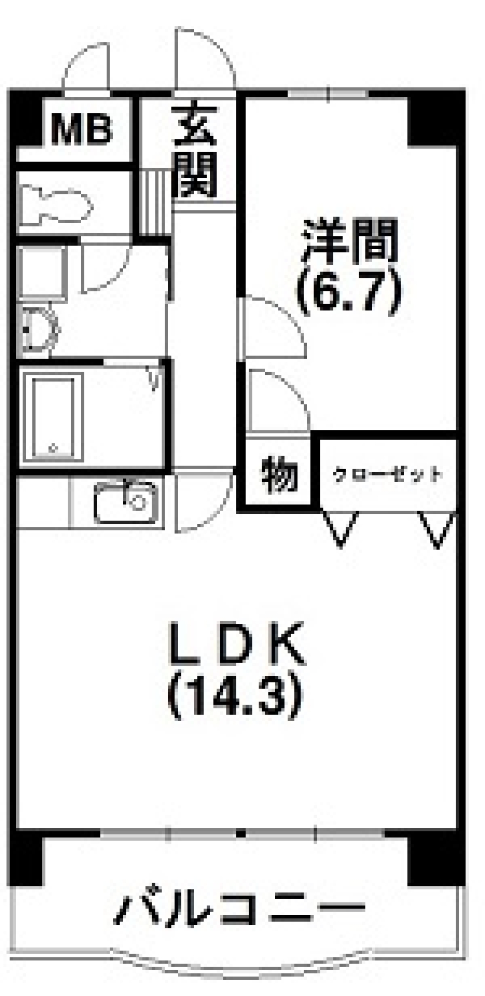 浜松駅へ快適アクセス！眺望抜群の１LDK。の間取り図