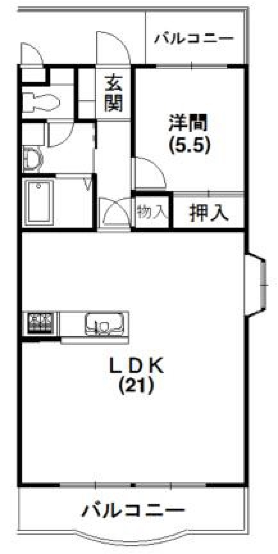 無重力空間を感じる21帖ルーム。の間取り図