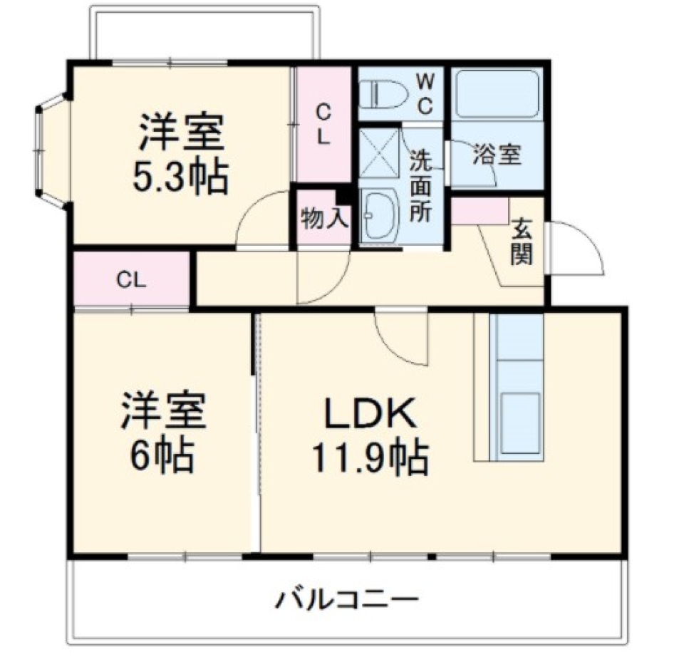 【ペット可】角部屋のいいトコロの間取り図