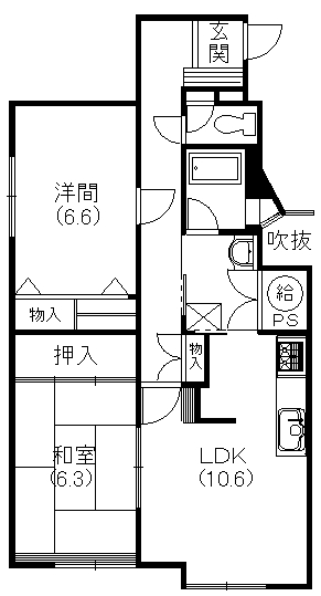 図面には専用庭が書かれていません。