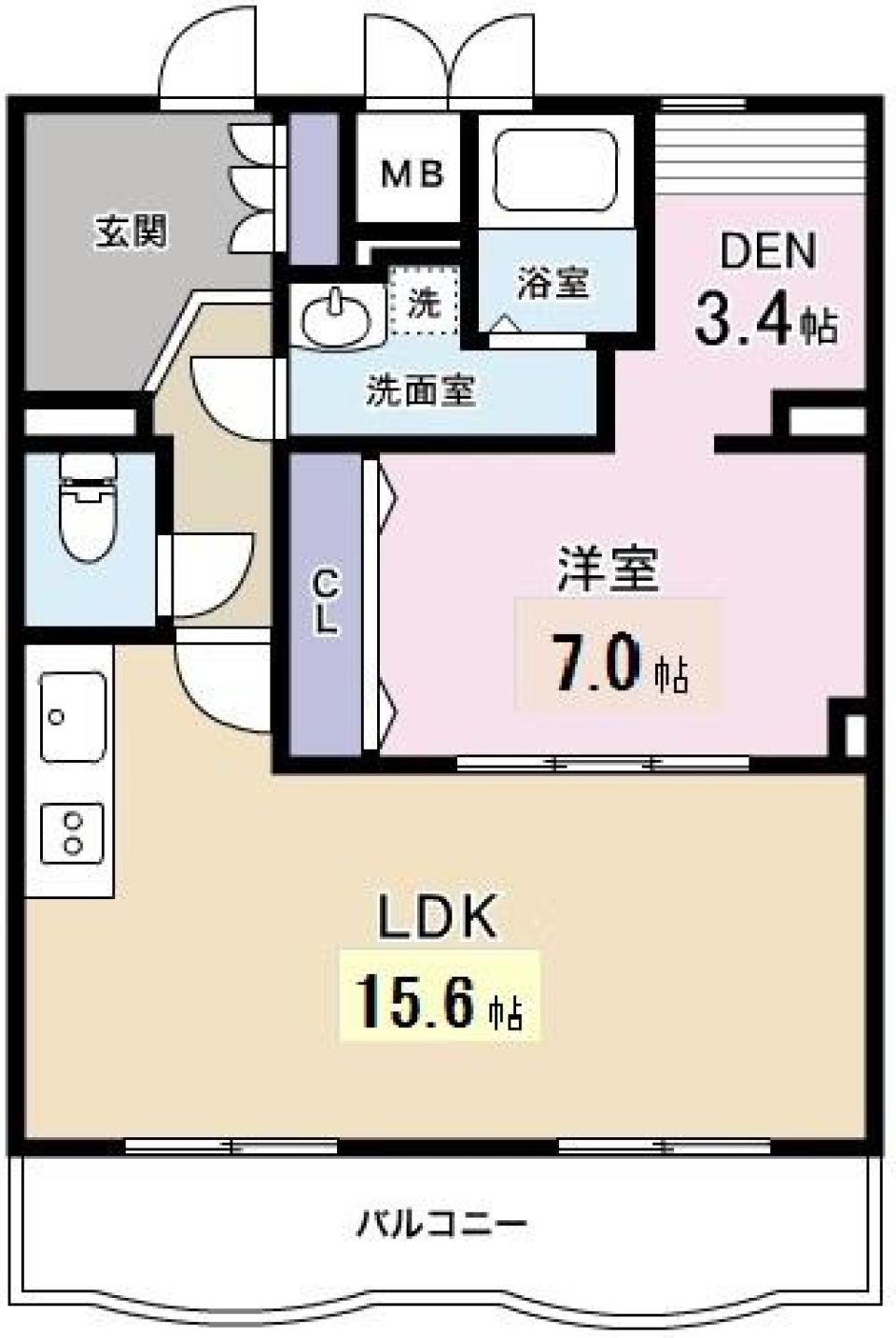 「男3大ロマン詰まった」U字部屋。の間取り図