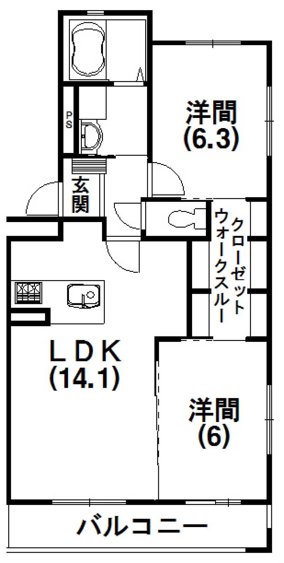 2017年1月、小松から始まる新生活2L。の間取り図