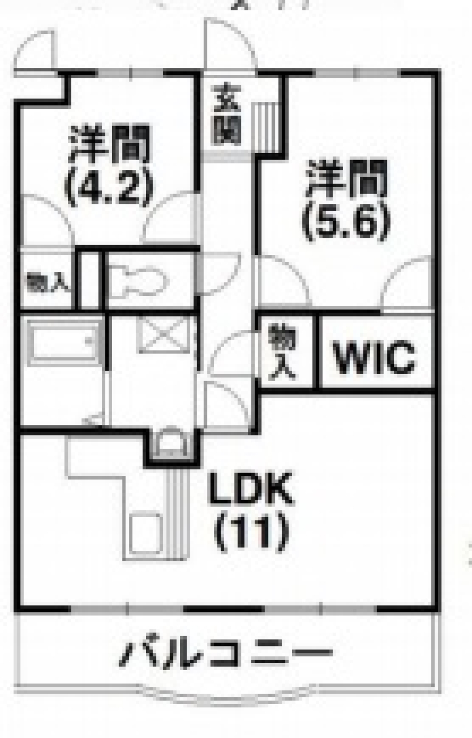 カウンター付のＬ字キッチンでシンプルライフの間取り図