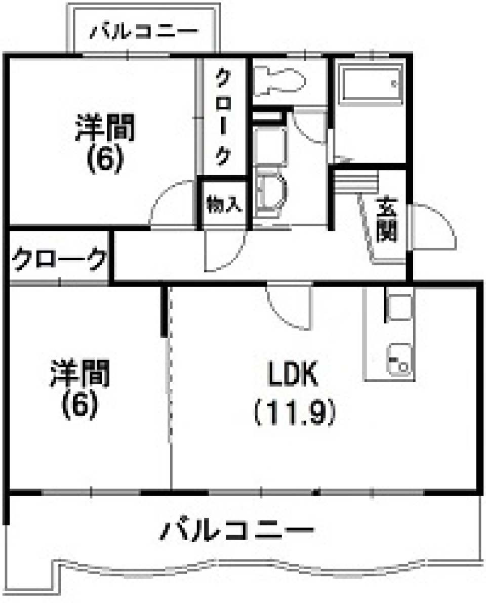 リビングと洋室の絶妙なコラボレーション。の間取り図