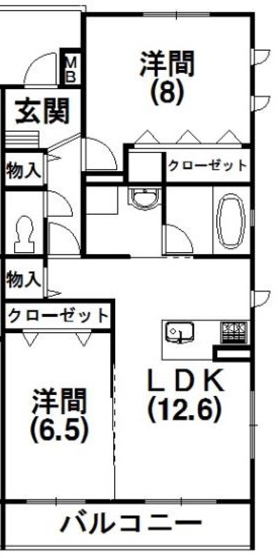 遠鉄線路の1番近く　2017春　2LDKの間取り図