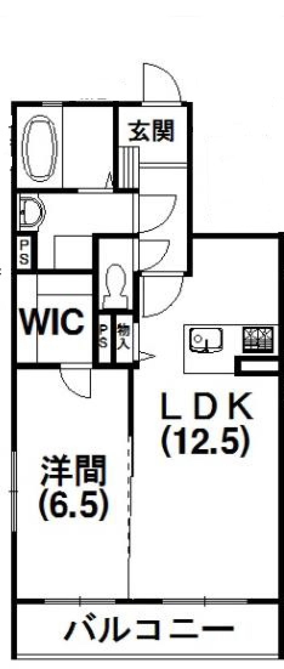 遠鉄線路の1番近く　2017春　1LDKの間取り図