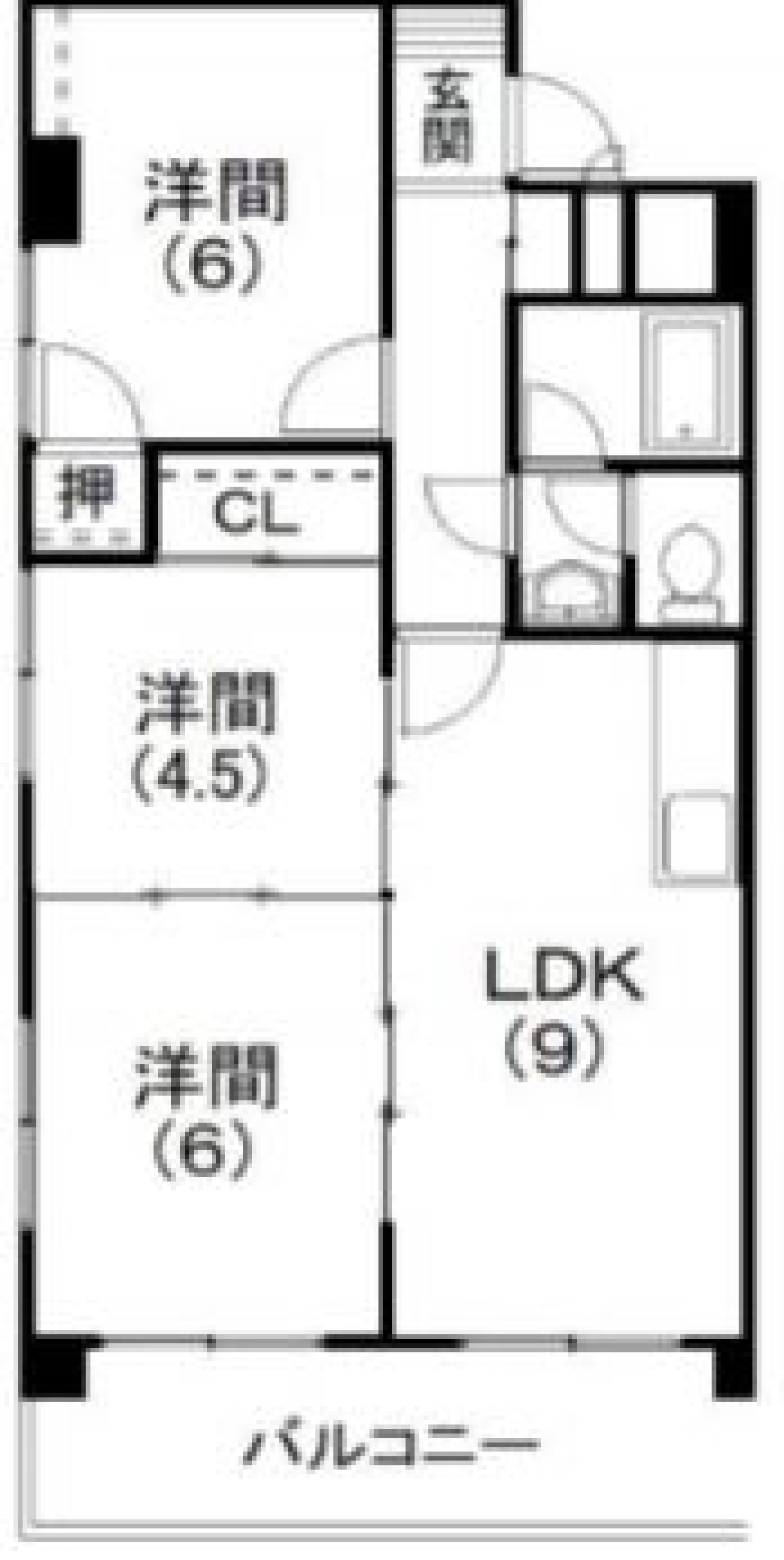 壁一面の扉の間取り図