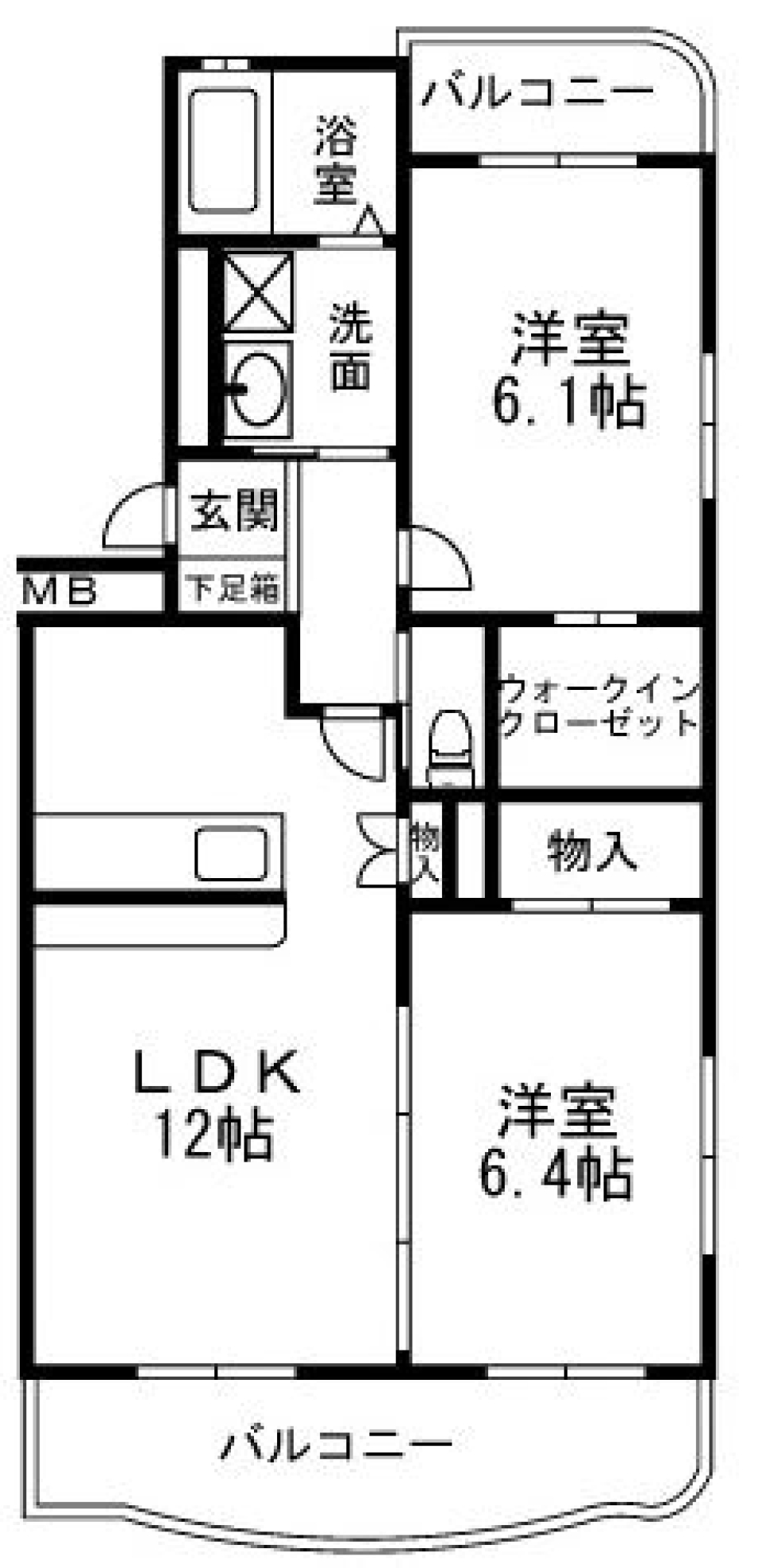 シンプルで住みやすくの間取り図