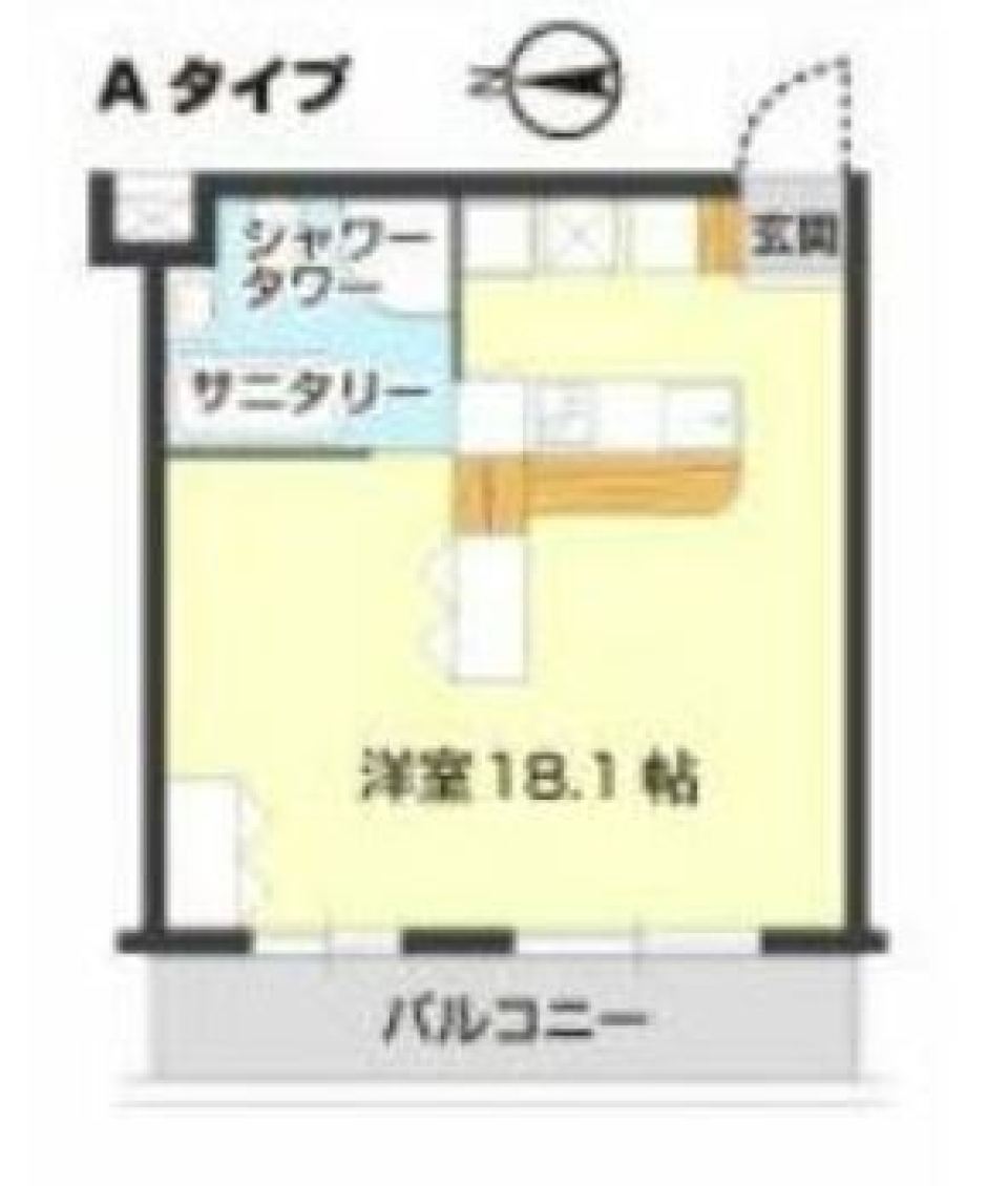 素敵バスタブの明るいお部屋の間取り図