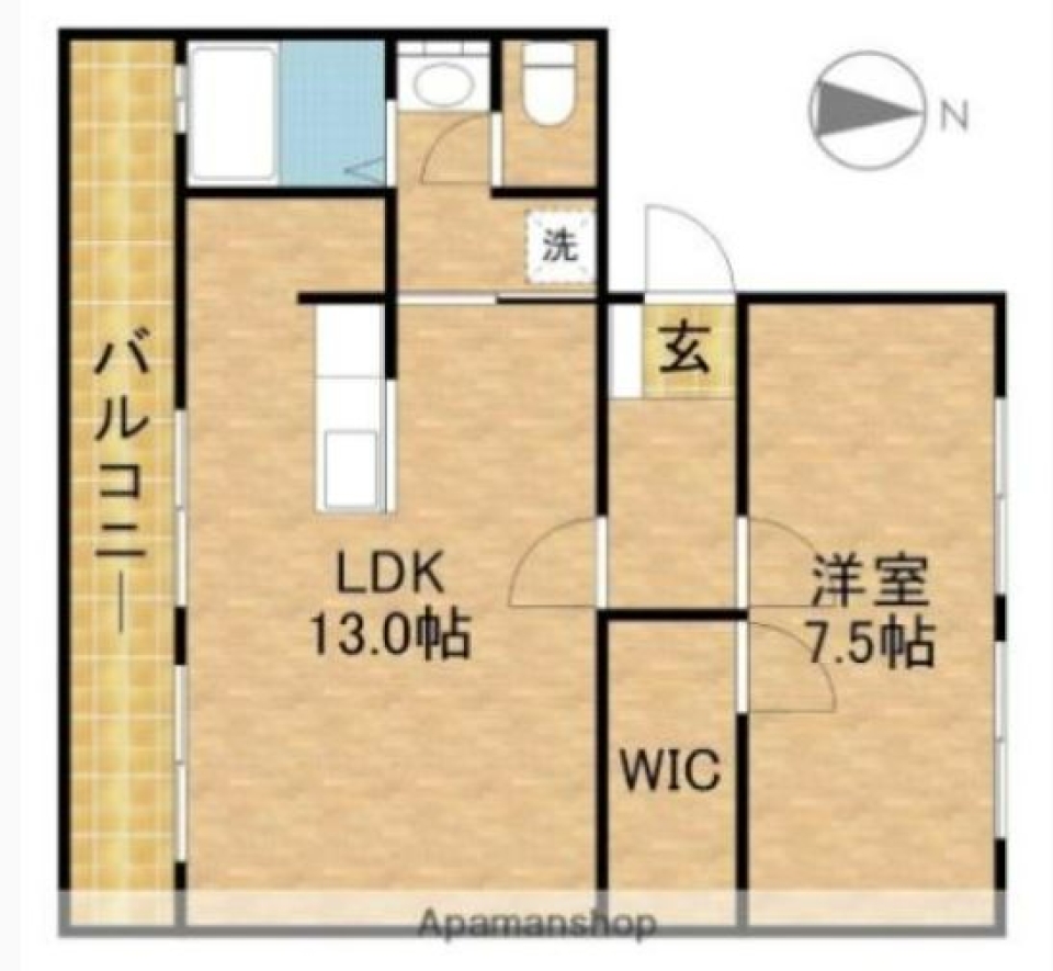 憧れのウォークインクローゼットの間取り図