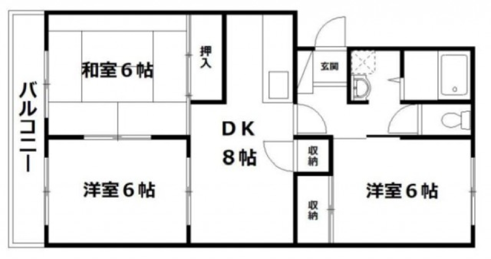 ウッドがシックでギャップなROOMの間取り図