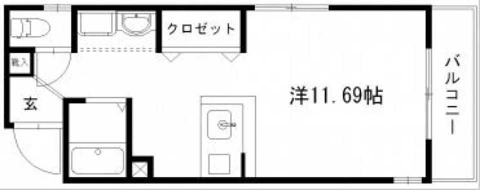 1人暮らしwith駅の間取り図