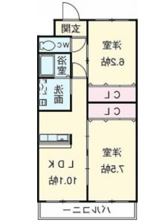 2LDKの間取りです。