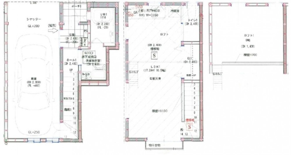 IWATA Gerage House。の間取り図