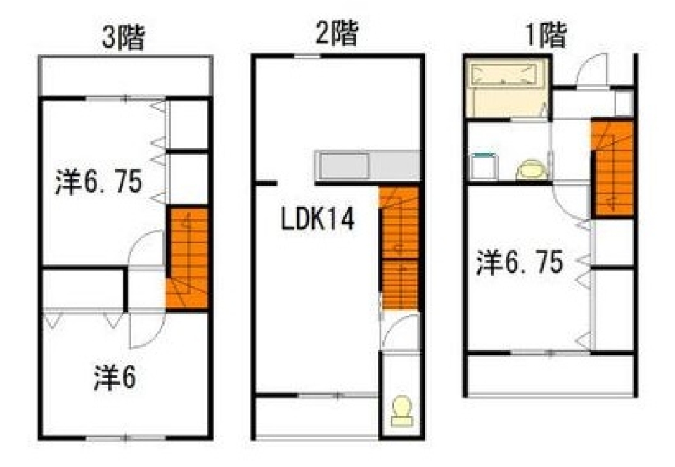 憧れの3階建て！の間取り図