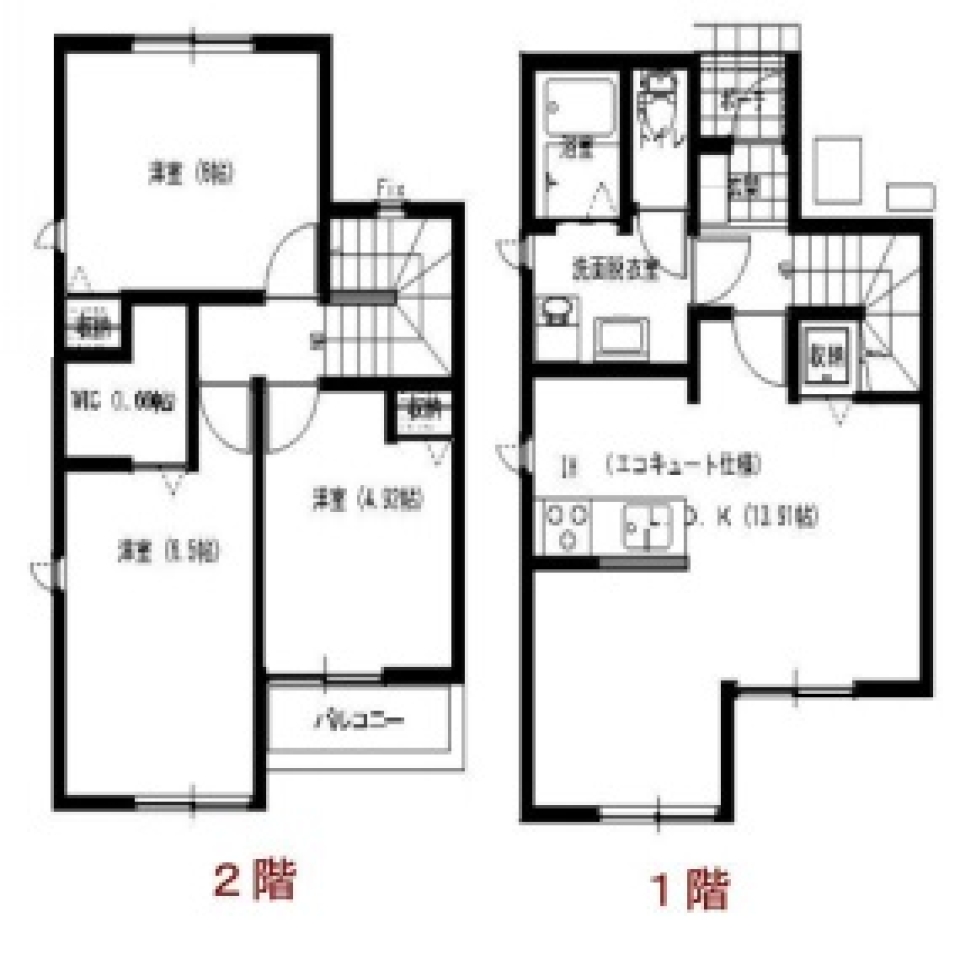 3拍子揃った戸建。の間取り図