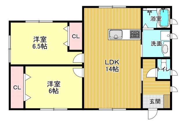 間取りは2LDK。