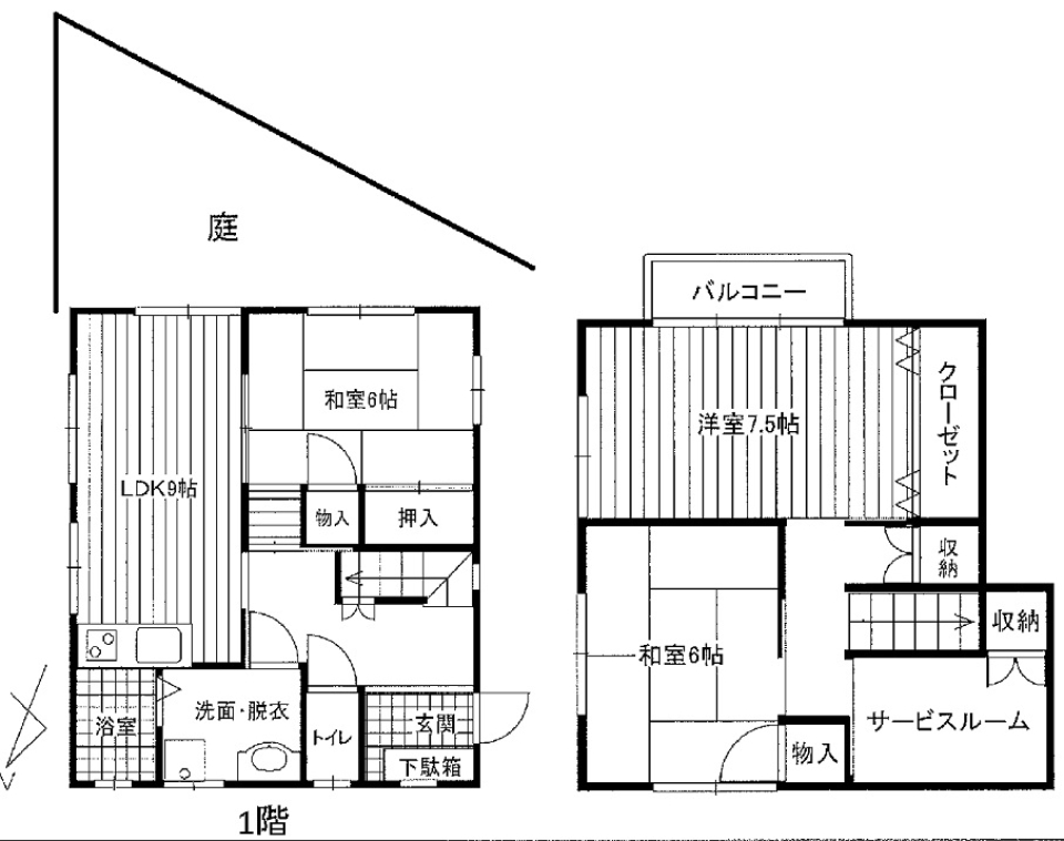 文教地区の三角Garden。の間取り図