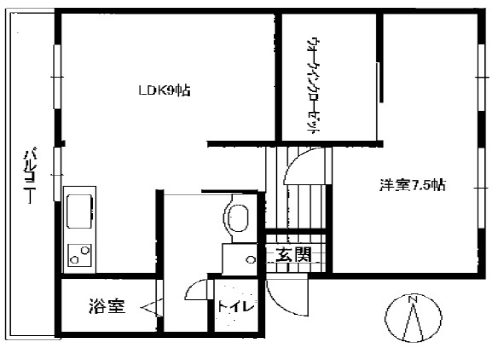 かっこよく一人暮らしをスタートしたい！の間取り図