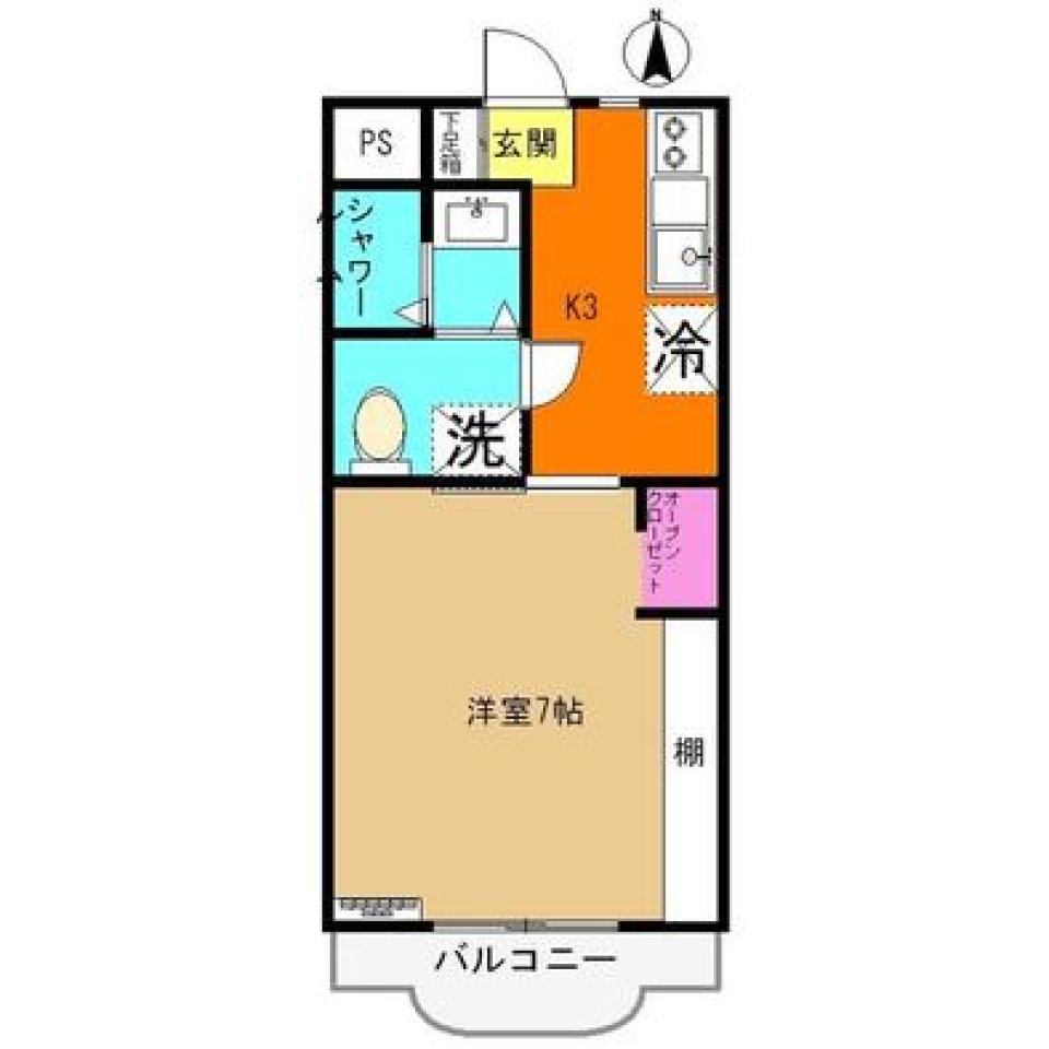 お上品な石目調ルームの間取り図