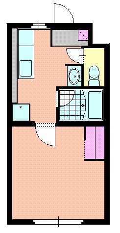 洋室8帖+キッチン3.3帖の１K