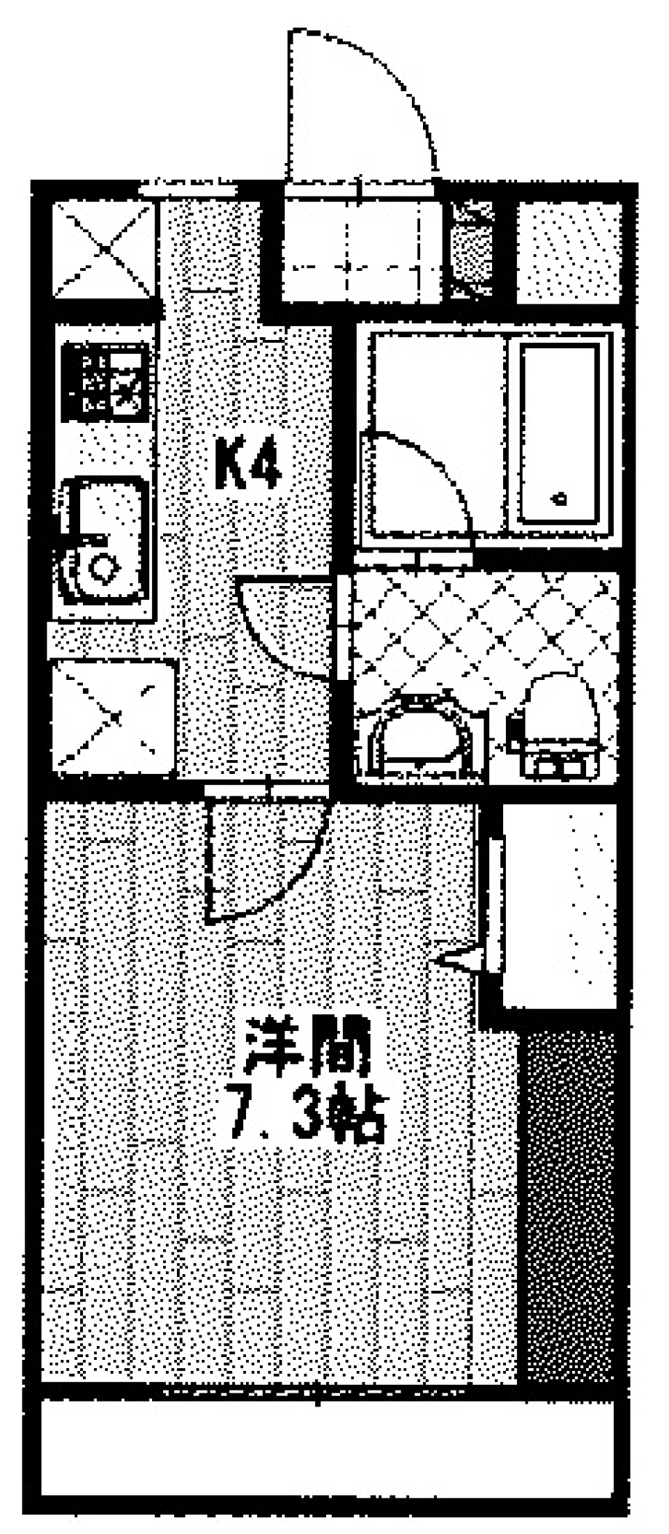 25.56㎡への挑戦の間取り図