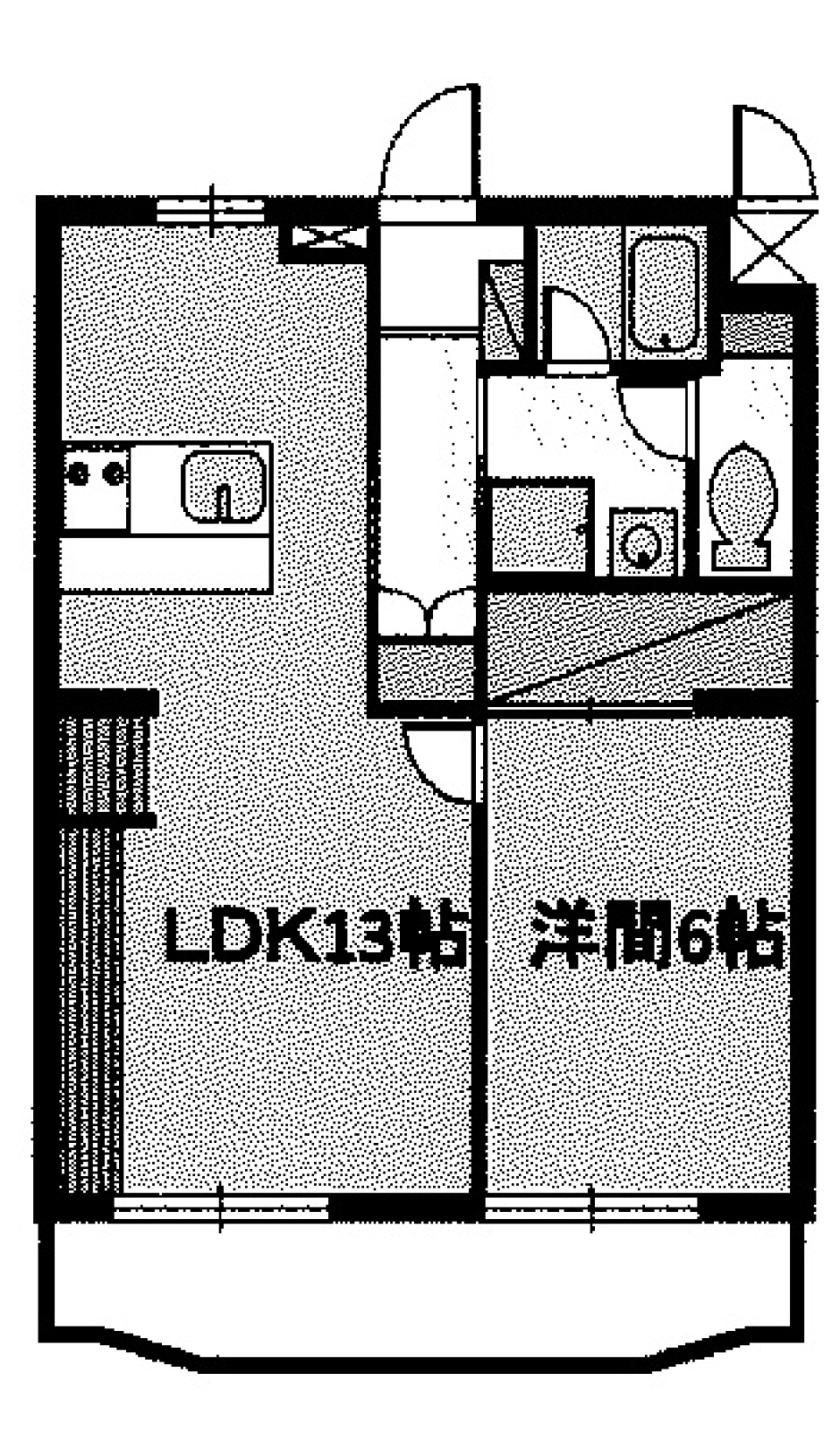 洞窟キッチン。の間取り図