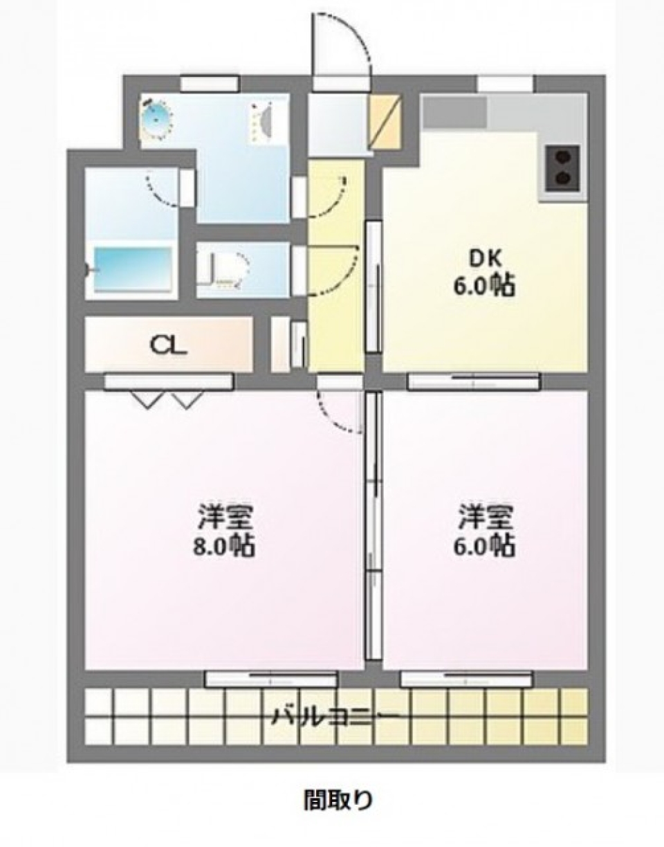 L字型KITCHENの間取り図