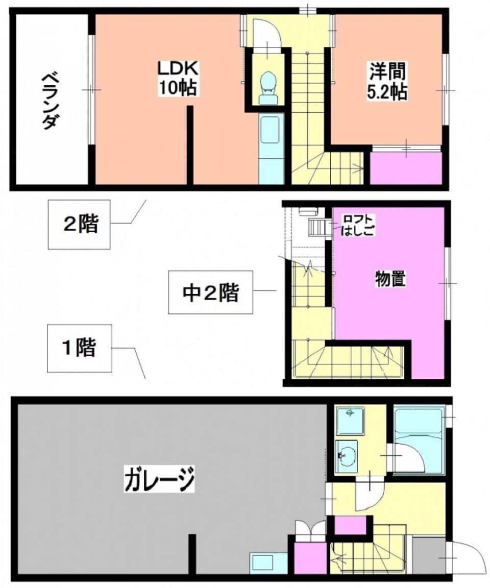 うひょ?上島deガレージハウス！の間取り図