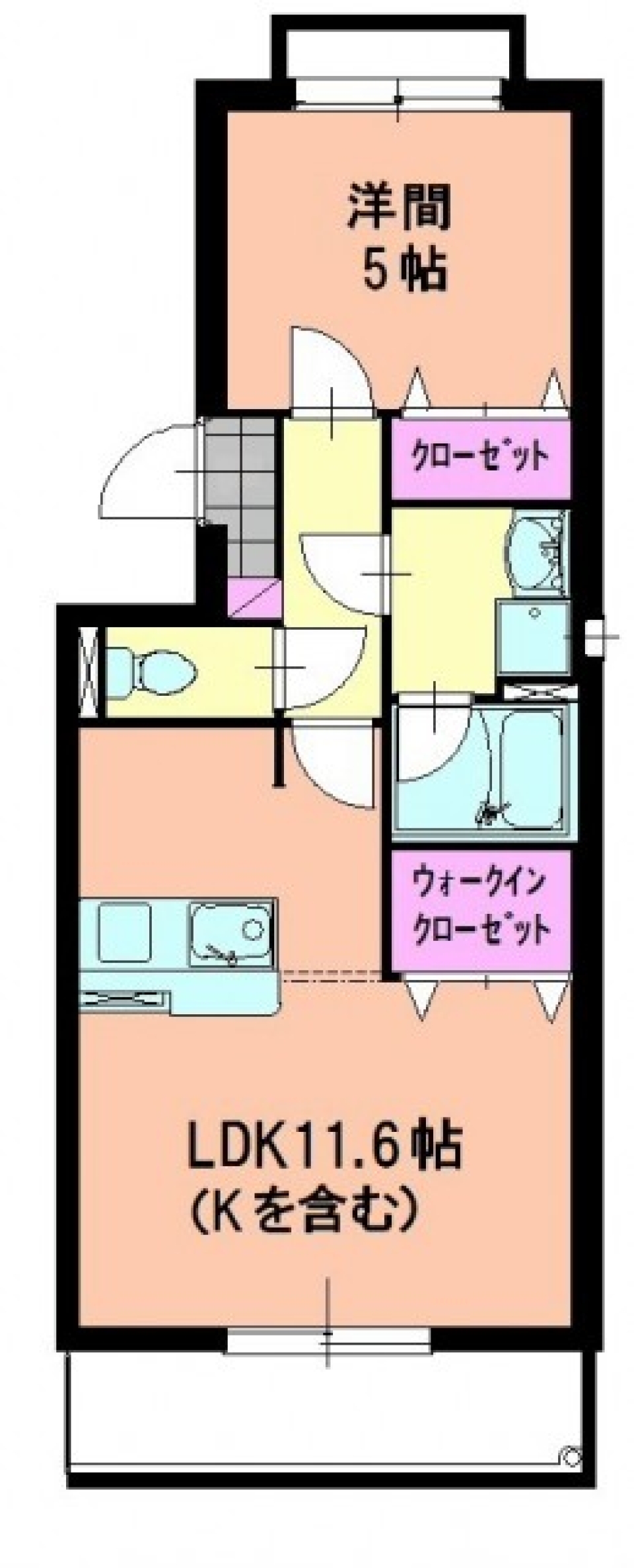 機能性のあるコンパクトな1L。の間取り図