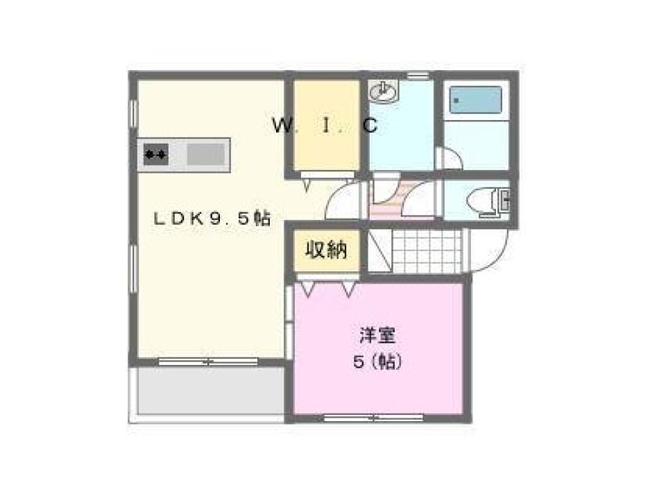 【ペット可】青と白と君と。の間取り図