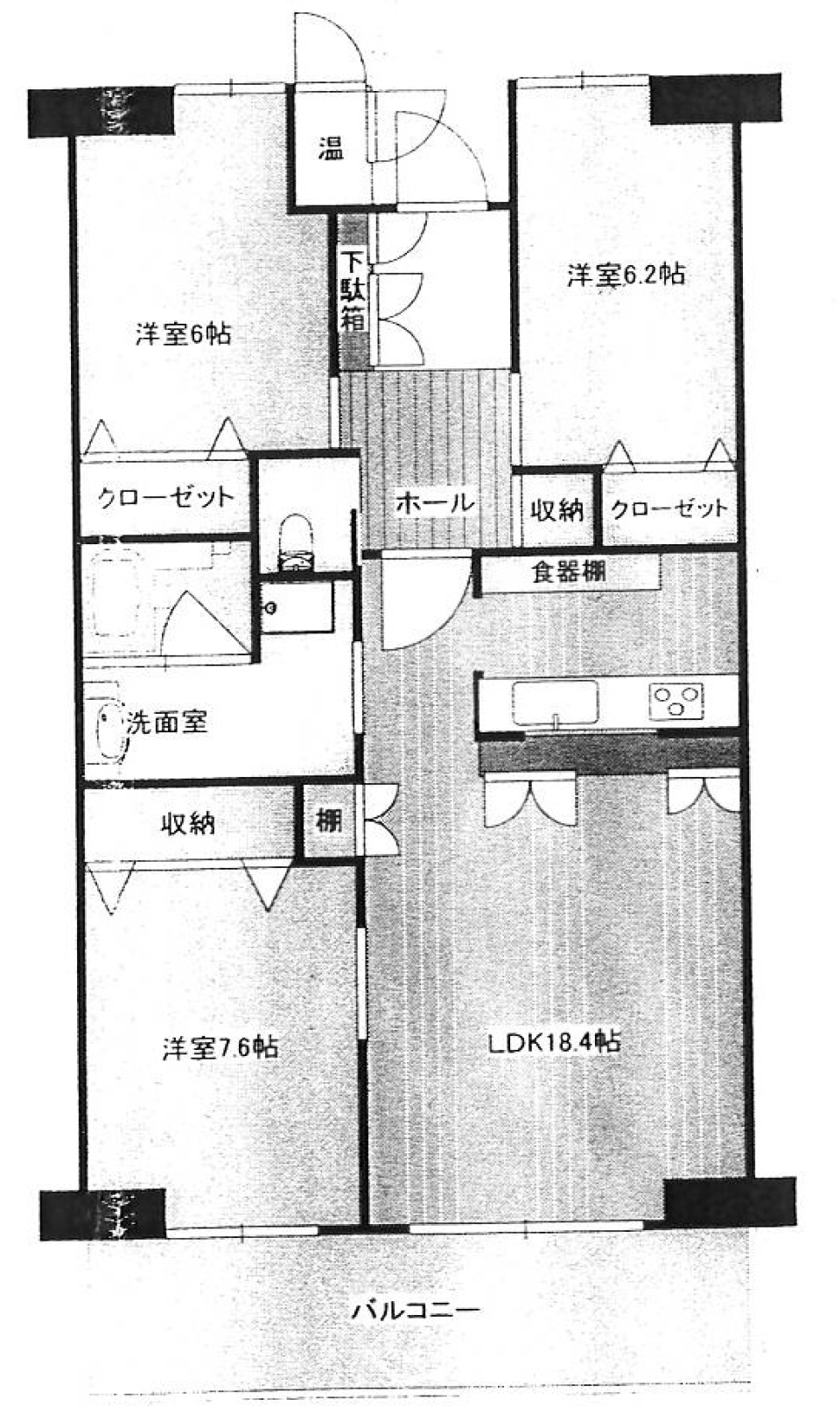 駅から程よく離れた分譲賃貸。の間取り図