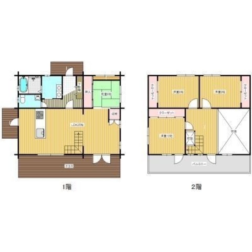 夏休みの思い出1ページ「ログハウス」の間取り図