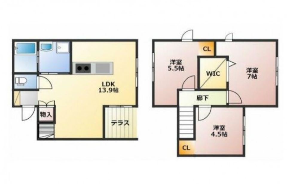 専用庭のある暮らしの間取り図