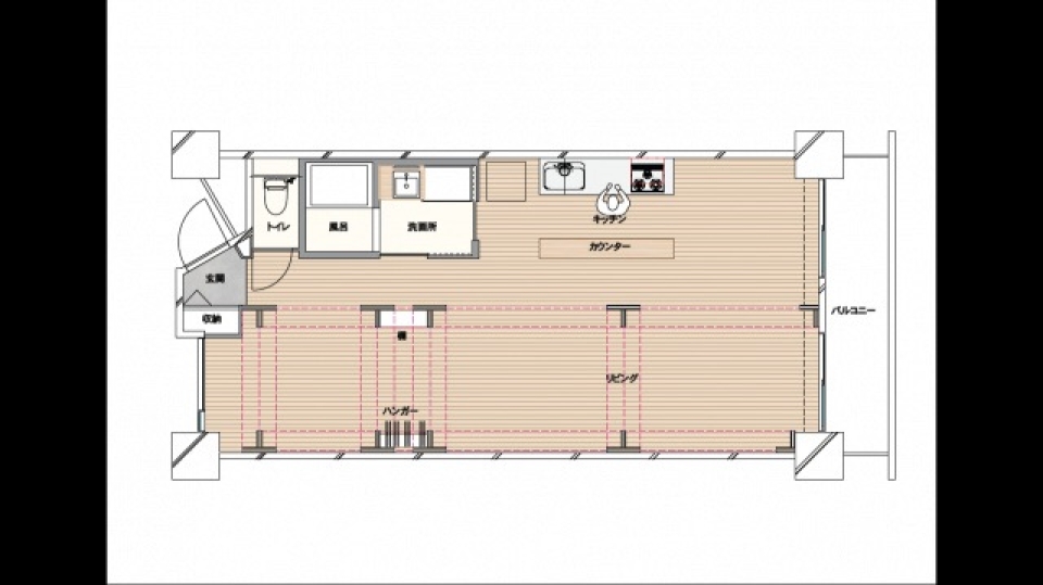 間取りという概念を取り去った部屋。の間取り図