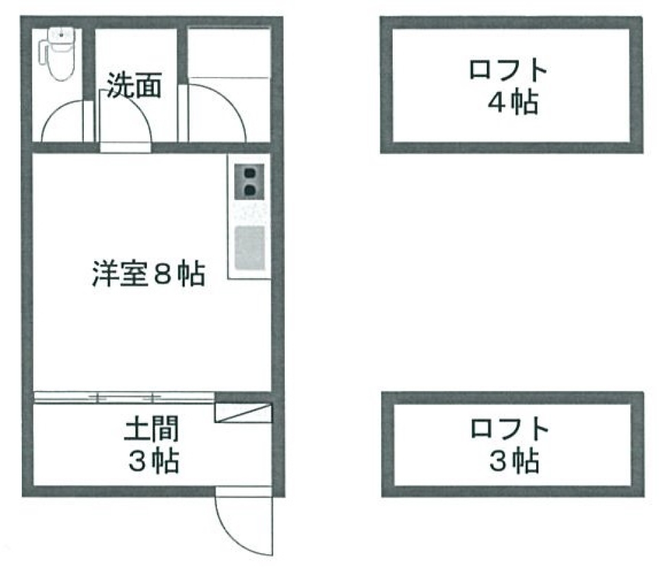 ２つのロフトで収納UP！の間取り図