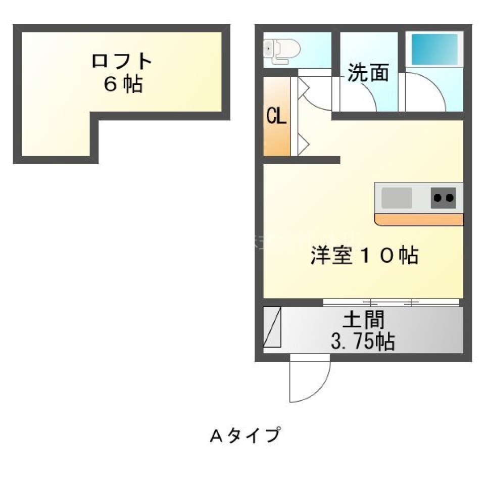 【市街近郊】お店の様な内観のデザイナーズアパート?の間取り図