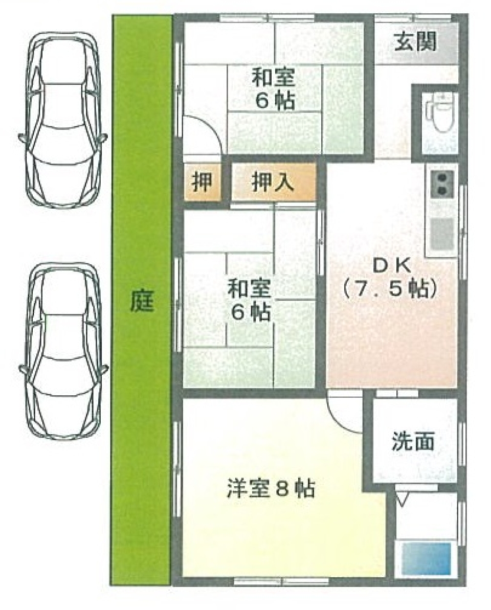 水周りが平成仕様の昭和レトロ。の間取り図