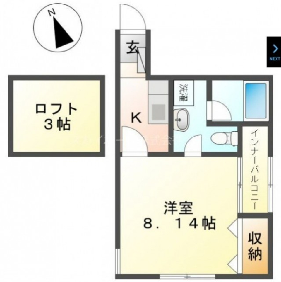 夢見たロフト生活をここから！の間取り図