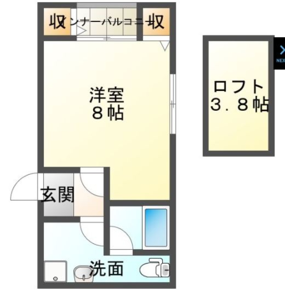 【家電付き】ロフト付き充実ライフ！の間取り図