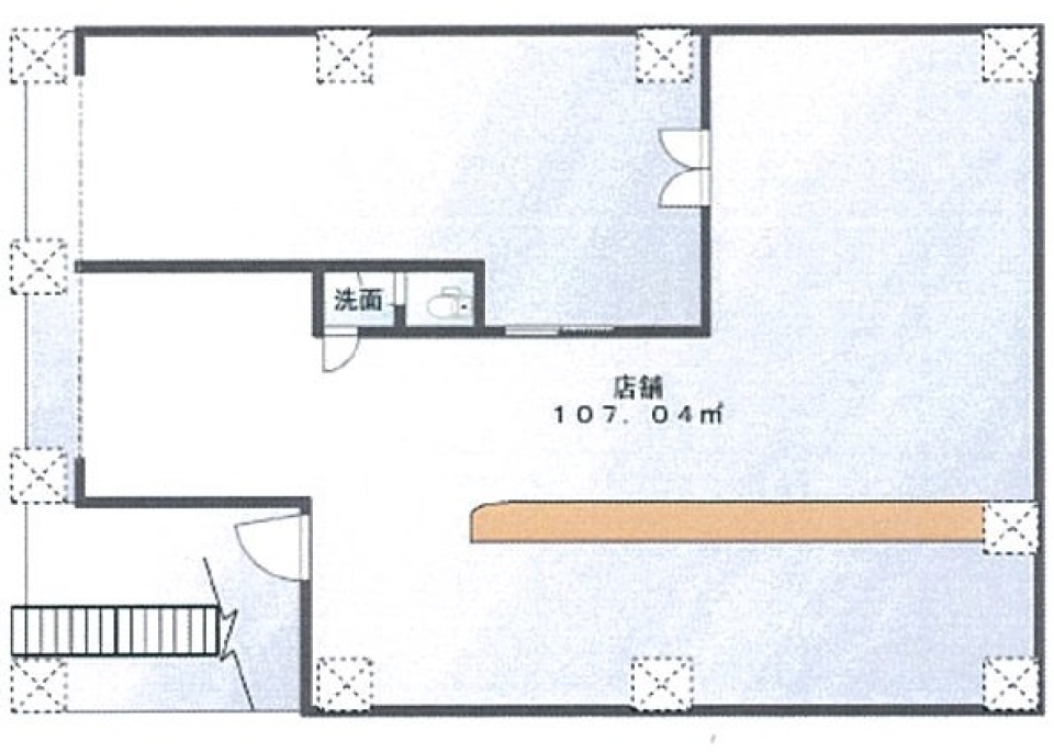 【賃貸事業用店舗】クラシカルなカフェの居抜き。の間取り図