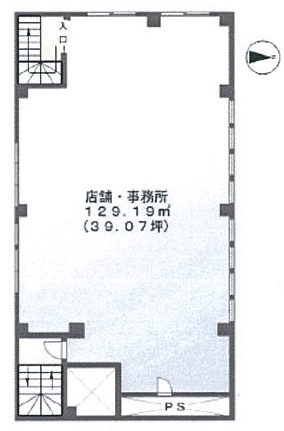 【賃貸事業用事務所】街中広々オフィス。の間取り図